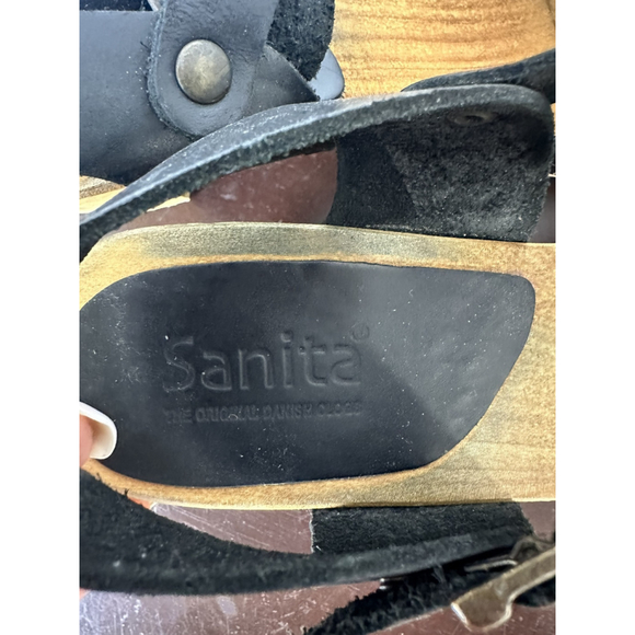 Sanita Wood Matrix Square Flex Sandal 39/8 Women’s Toe Separator Toe Gripper - Picture 8 of 12